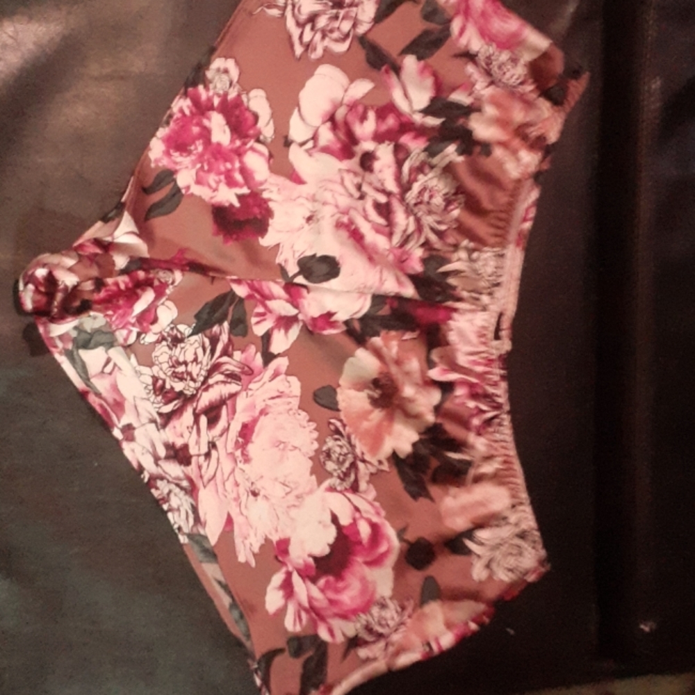 Floral silk shorts